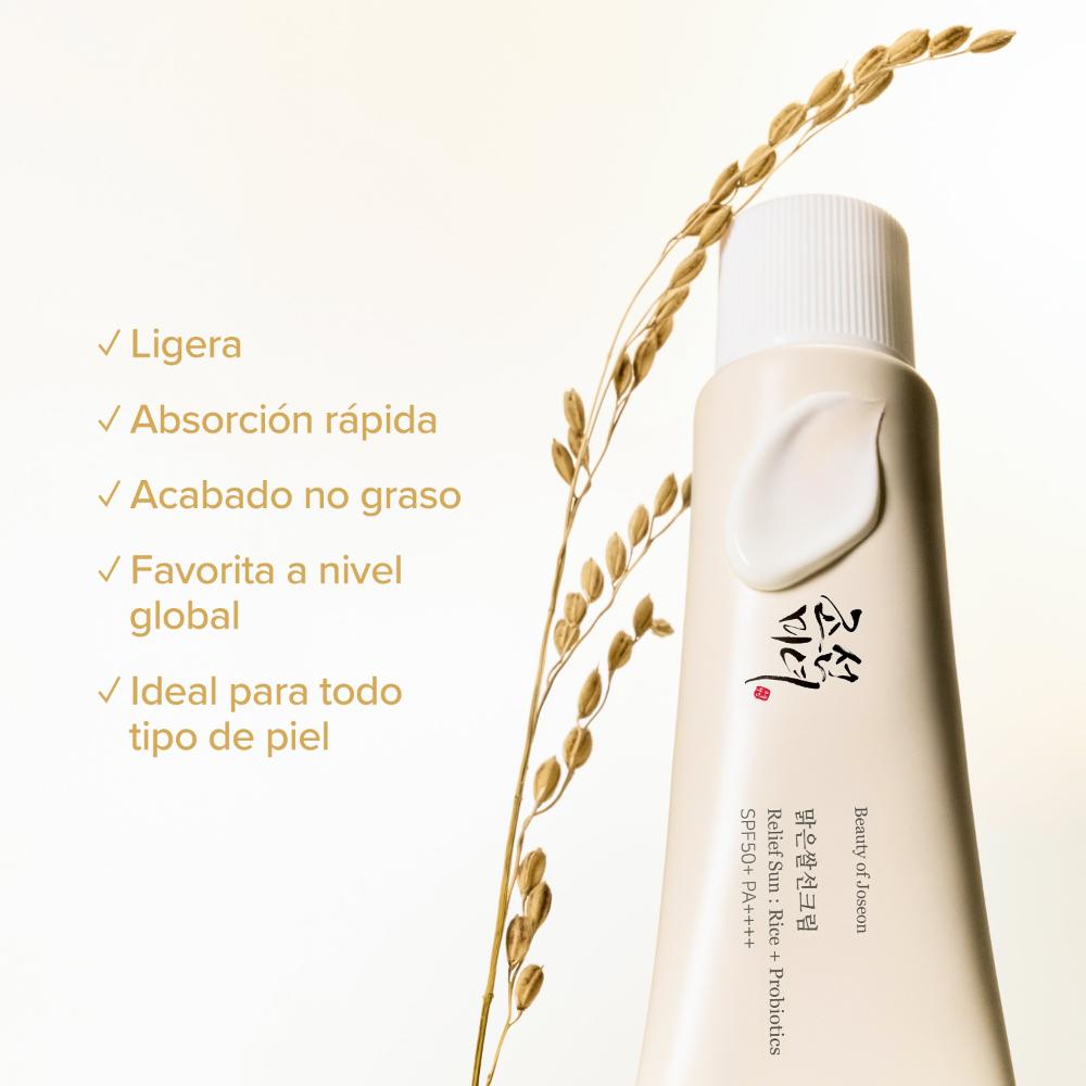 SUN RELIEF: RICE + NIACINAMIDE SPF 50 (CREMA FACIAL PROTECTOR SOLAR SPF 50)